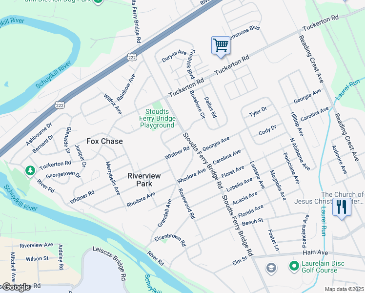 map of restaurants, bars, coffee shops, grocery stores, and more near 809 Whitner Road in Reading