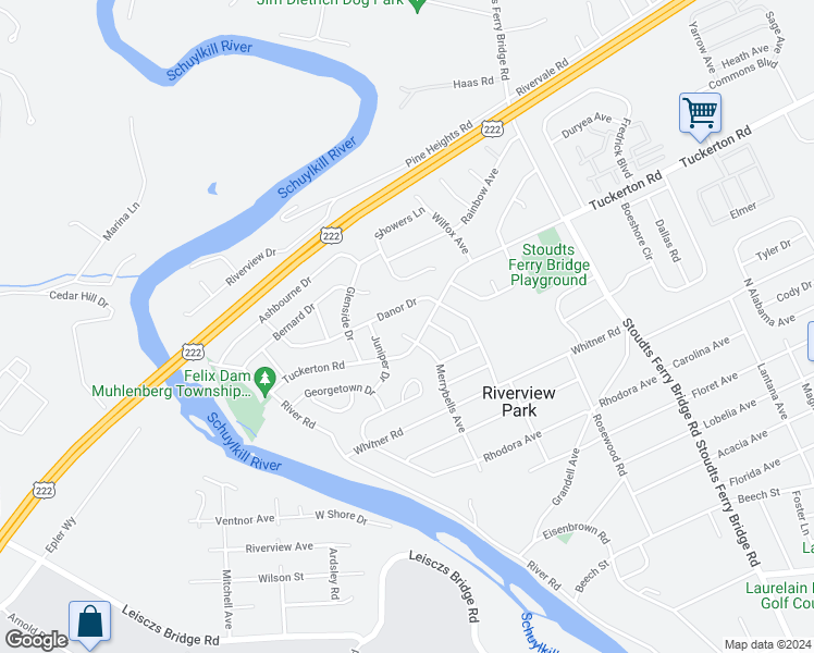 map of restaurants, bars, coffee shops, grocery stores, and more near 4205 Merrybells Court in Reading
