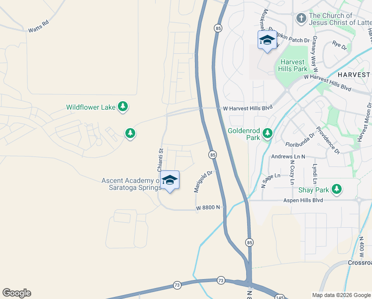 map of restaurants, bars, coffee shops, grocery stores, and more near Mountain View Road in Saratoga Springs
