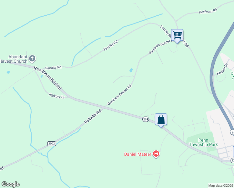 map of restaurants, bars, coffee shops, grocery stores, and more near 66 Gambers Corner Road in Duncannon