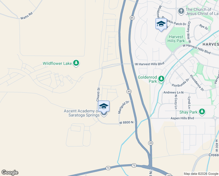 map of restaurants, bars, coffee shops, grocery stores, and more near 972 West Spider Green Way in Saratoga Springs