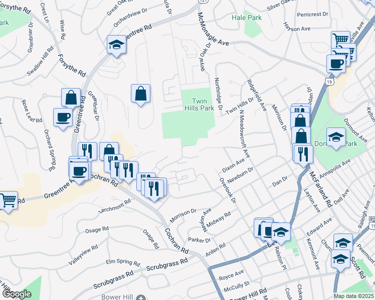 map of restaurants, bars, coffee shops, grocery stores, and more near 940 Adam Drive in Pittsburgh