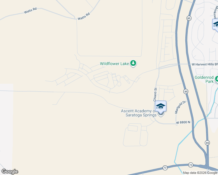 map of restaurants, bars, coffee shops, grocery stores, and more near Spring Run Parkway in Lehi