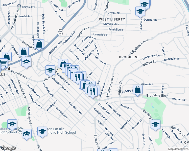 map of restaurants, bars, coffee shops, grocery stores, and more near 814 Gallion Avenue in Pittsburgh