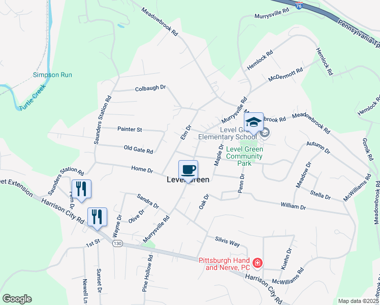 map of restaurants, bars, coffee shops, grocery stores, and more near 200 Murrysville Rd in Trafford
