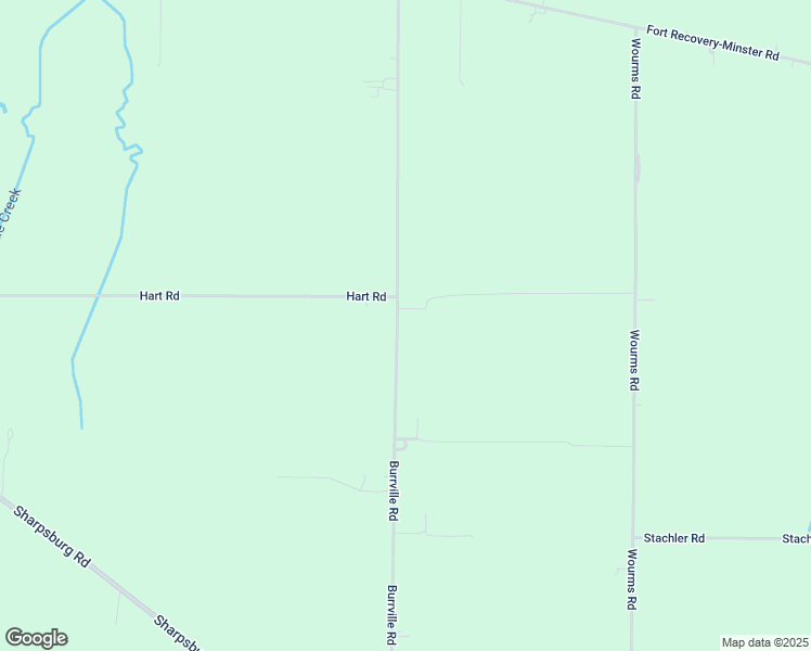 map of restaurants, bars, coffee shops, grocery stores, and more near 1445 Burrville Road in Fort Recovery