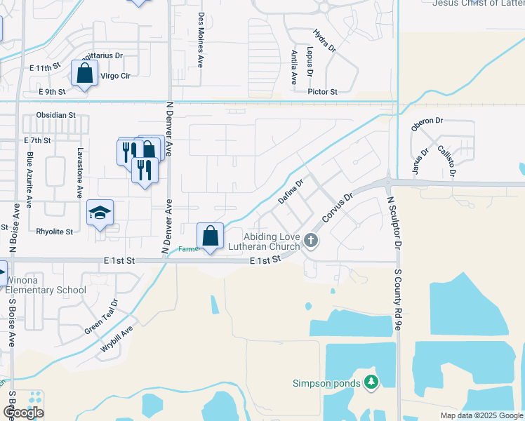 map of restaurants, bars, coffee shops, grocery stores, and more near 335 Carina Circle in Loveland