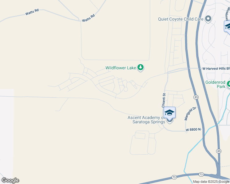 map of restaurants, bars, coffee shops, grocery stores, and more near Spring Run Parkway in Lehi