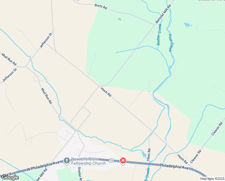 map of restaurants, bars, coffee shops, grocery stores, and more near 185 Hoch Road in Oley