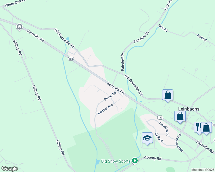 map of restaurants, bars, coffee shops, grocery stores, and more near 2918 Bernville Road in Leesport
