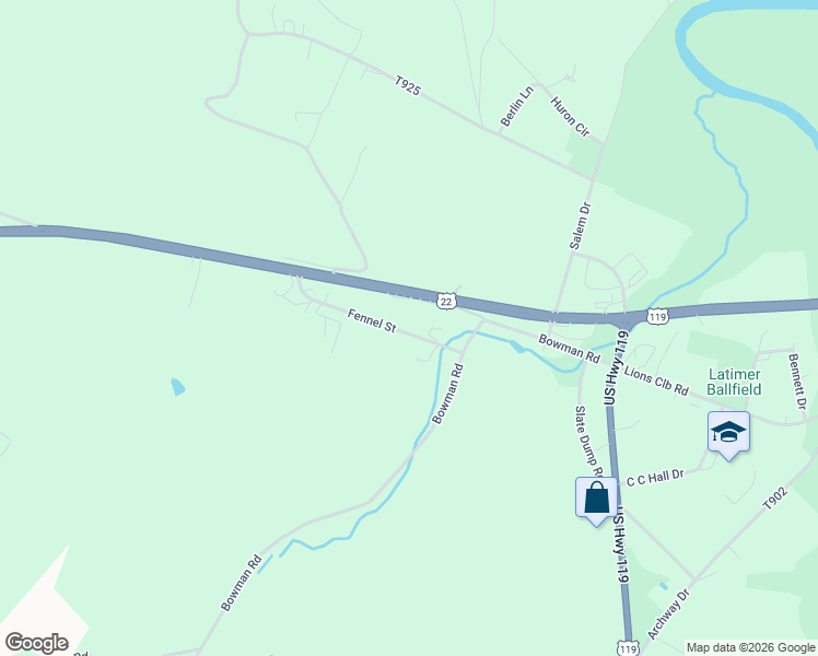 map of restaurants, bars, coffee shops, grocery stores, and more near 265 Fennel Street in New Alexandria