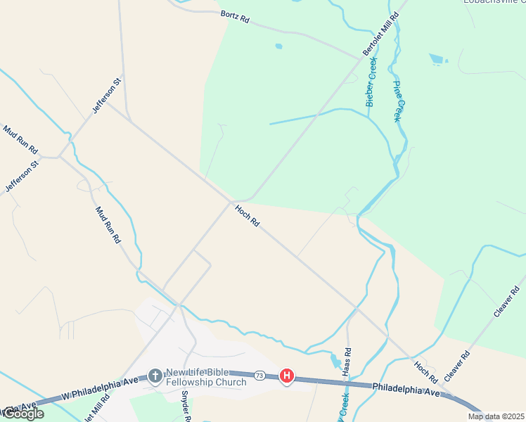 map of restaurants, bars, coffee shops, grocery stores, and more near 185 Hoch Road in Oley