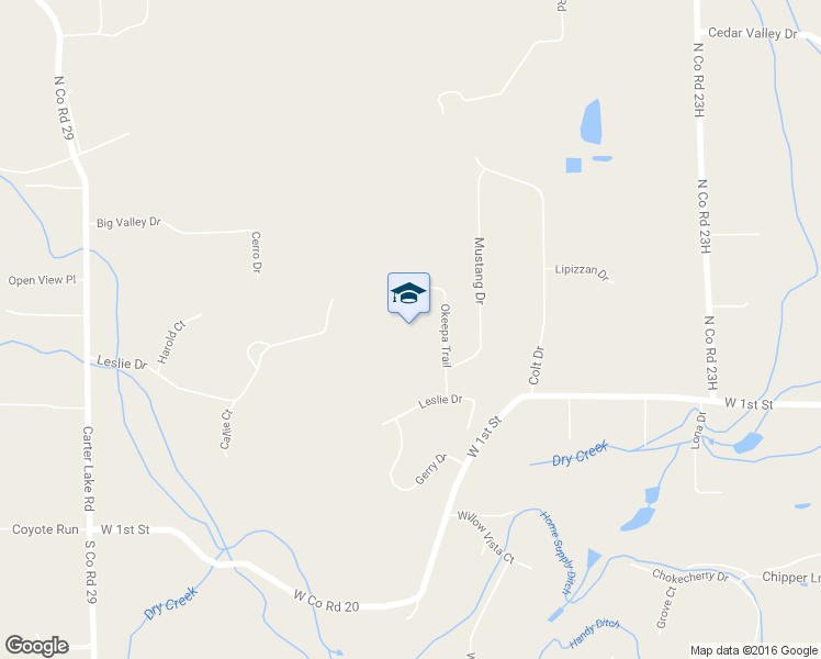 map of restaurants, bars, coffee shops, grocery stores, and more near 209 Namaqua Road in Loveland