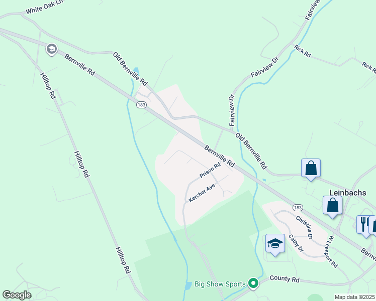 map of restaurants, bars, coffee shops, grocery stores, and more near 629 Mull Avenue in Leesport