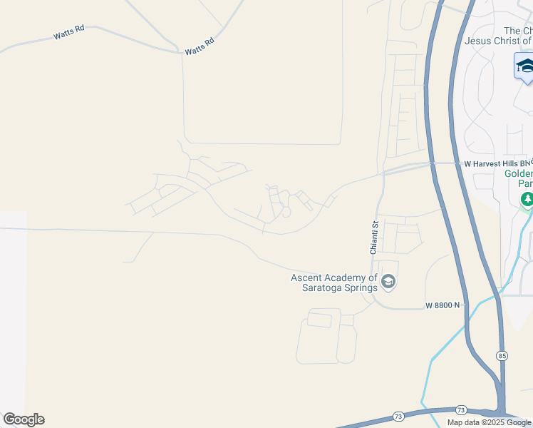 map of restaurants, bars, coffee shops, grocery stores, and more near Spring Run Parkway in Lehi