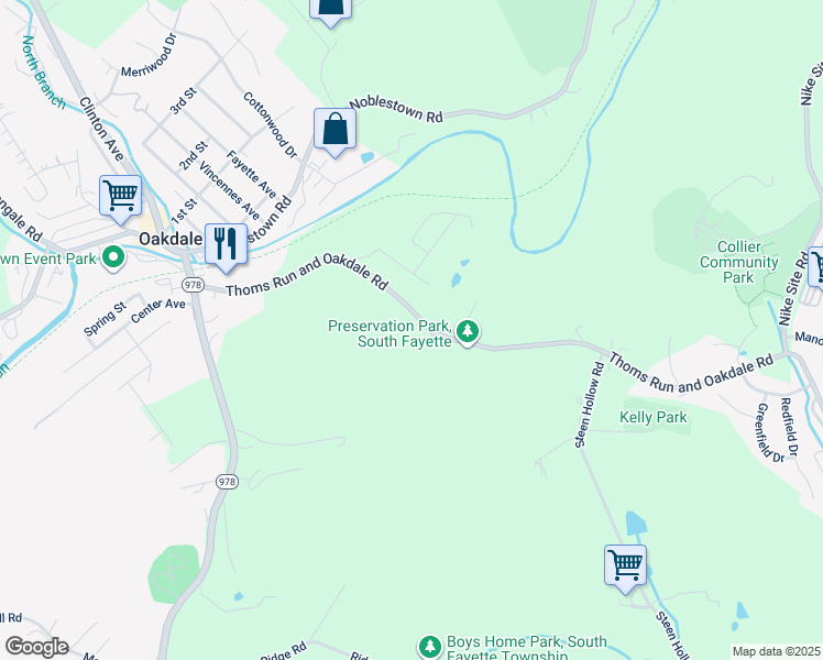map of restaurants, bars, coffee shops, grocery stores, and more near 650 Seminary Avenue in Oakdale