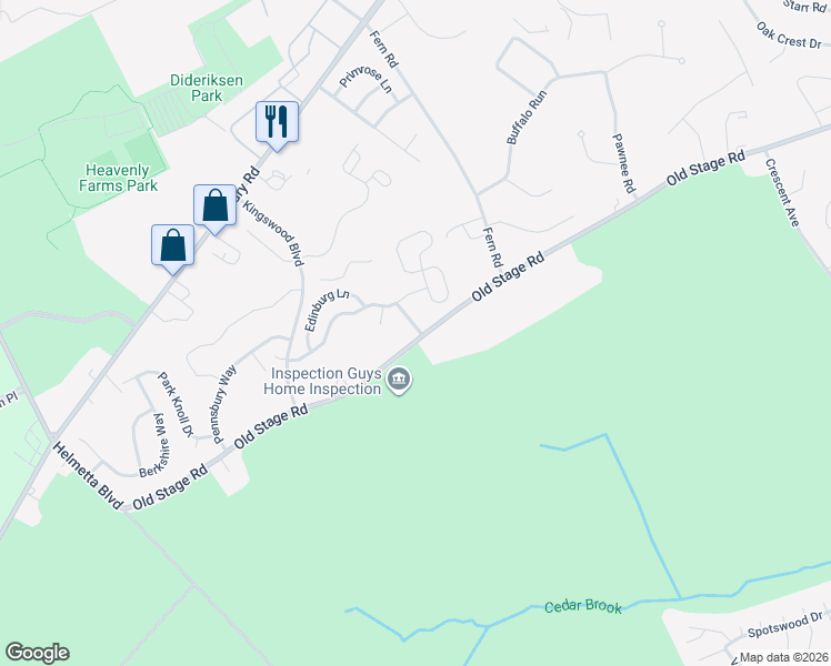 map of restaurants, bars, coffee shops, grocery stores, and more near 627 Old Stage Road in East Brunswick