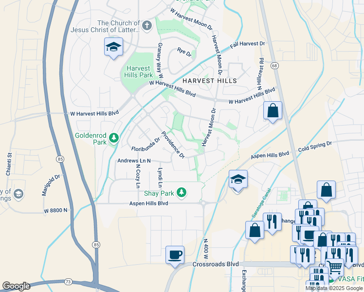 map of restaurants, bars, coffee shops, grocery stores, and more near 392 Cinnamon Circle in Saratoga Springs