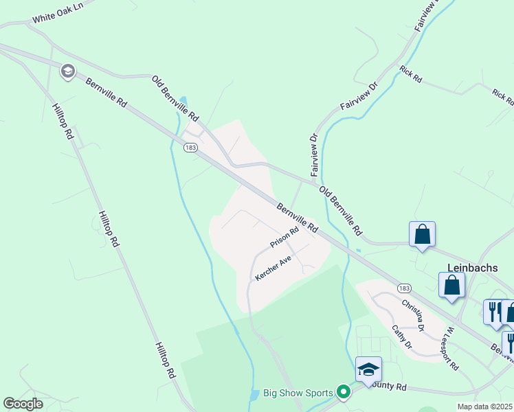 map of restaurants, bars, coffee shops, grocery stores, and more near 629 Mull Avenue in Leesport