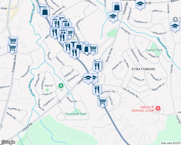 map of restaurants, bars, coffee shops, grocery stores, and more near 1163 Highway 34 in Matawan