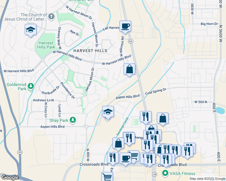 map of restaurants, bars, coffee shops, grocery stores, and more near 231 West Ridge Road in Saratoga Springs