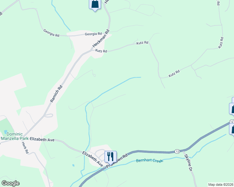 map of restaurants, bars, coffee shops, grocery stores, and more near 27 Cherry Lane in Temple