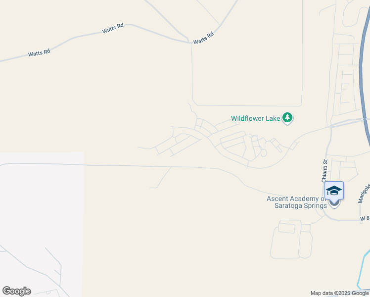 map of restaurants, bars, coffee shops, grocery stores, and more near Bright Eyes Lane in Saratoga Springs