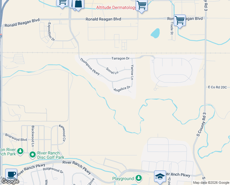 map of restaurants, bars, coffee shops, grocery stores, and more near 4630 Angelica Drive in Johnstown