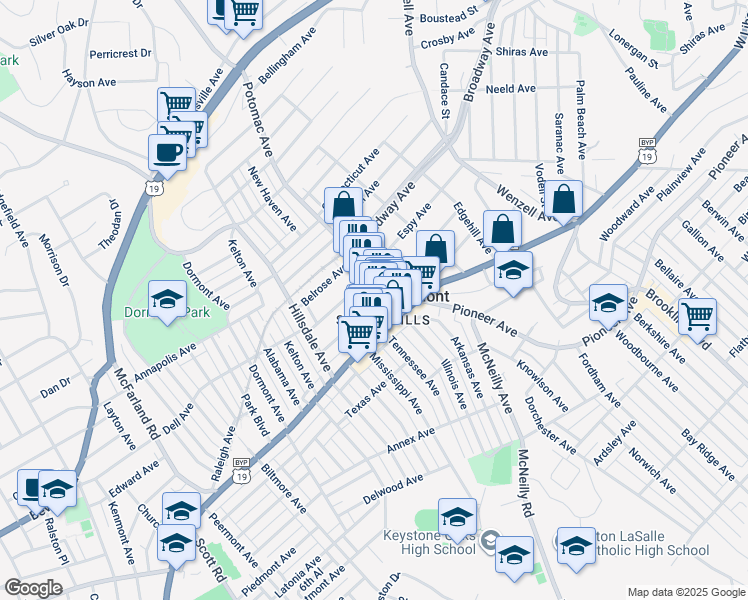 map of restaurants, bars, coffee shops, grocery stores, and more near 1433 Potomac Avenue in Pittsburgh