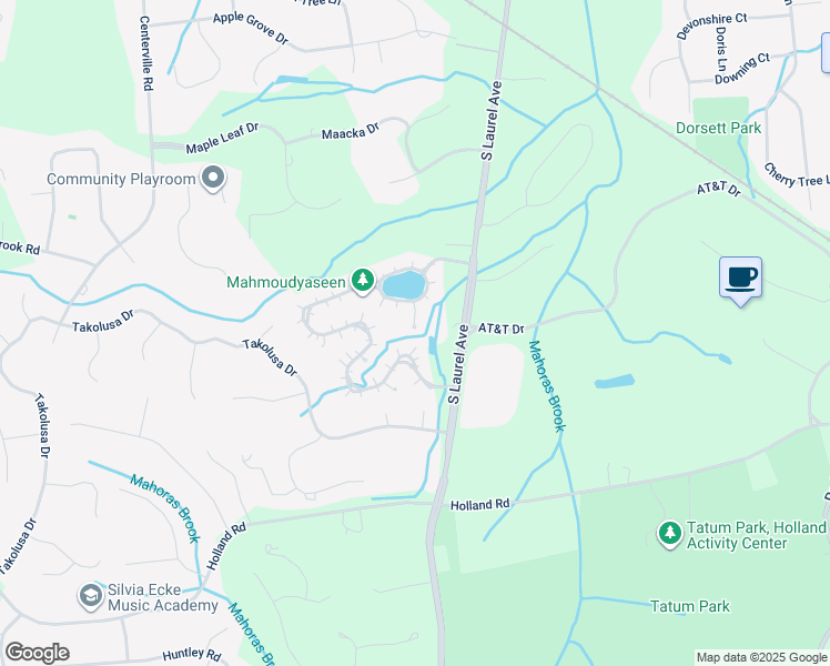 map of restaurants, bars, coffee shops, grocery stores, and more near 144 Panther Valley Court in Holmdel