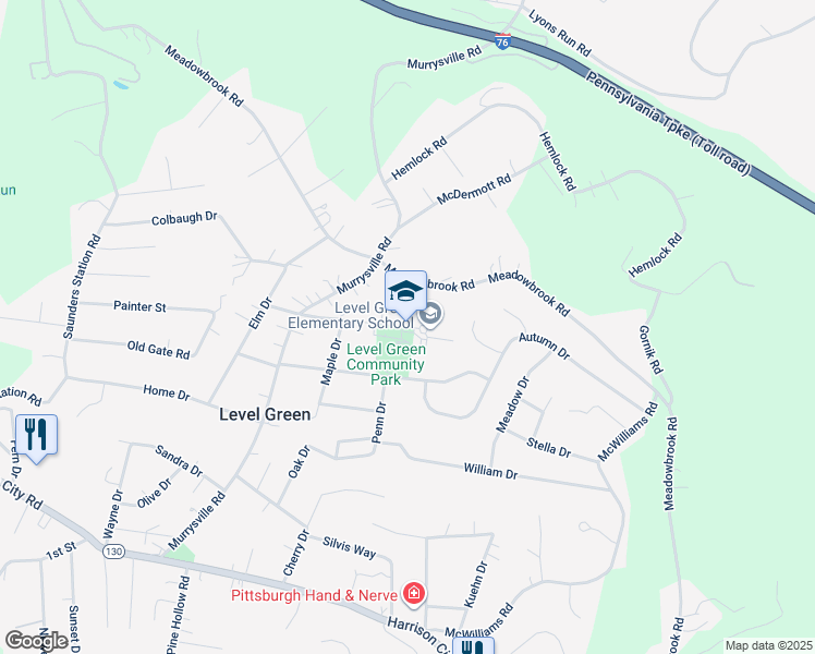 map of restaurants, bars, coffee shops, grocery stores, and more near 650 Cypress Court in Trafford
