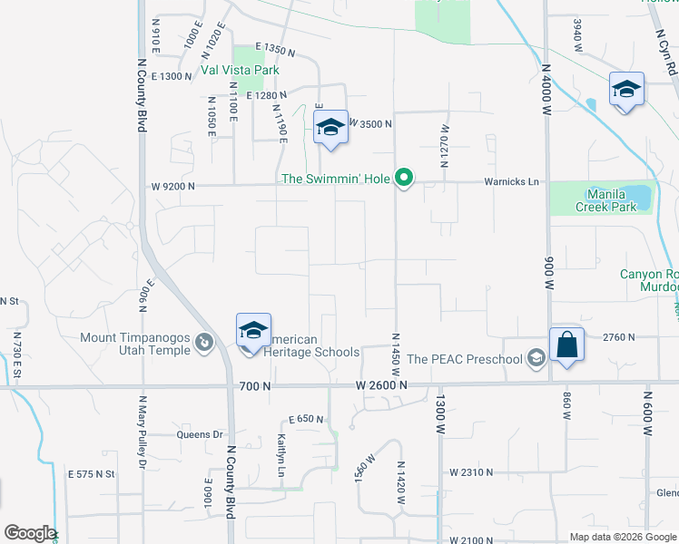 map of restaurants, bars, coffee shops, grocery stores, and more near 3049 North 1550 West in Pleasant Grove