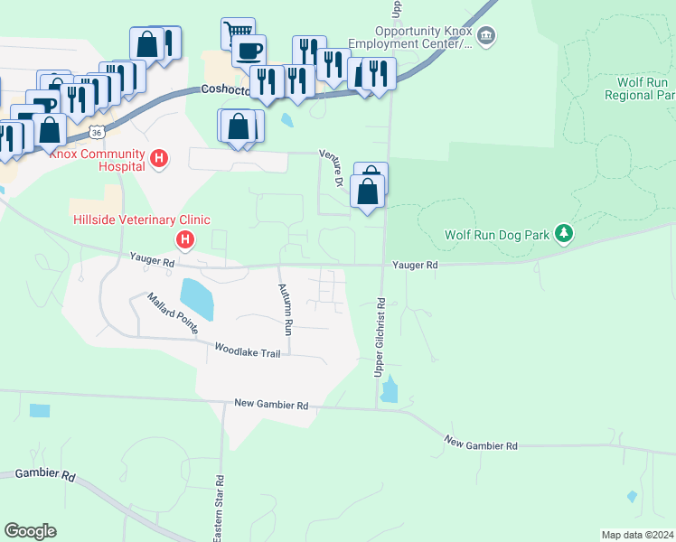 map of restaurants, bars, coffee shops, grocery stores, and more near 80 Woodberry Drive in Mount Vernon