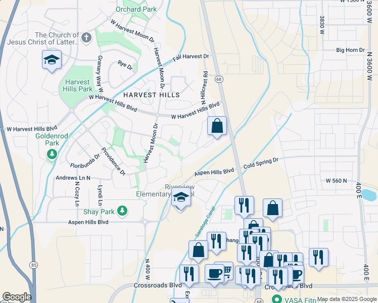 map of restaurants, bars, coffee shops, grocery stores, and more near 228 West Ridge Road in Saratoga Springs
