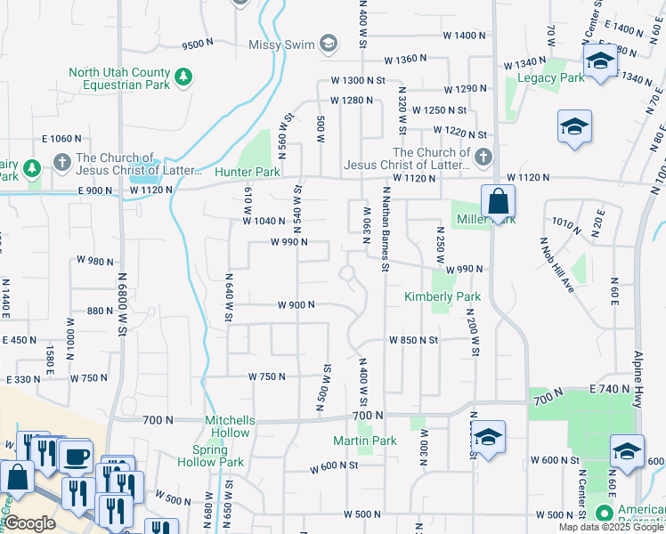 map of restaurants, bars, coffee shops, grocery stores, and more near in American Fork