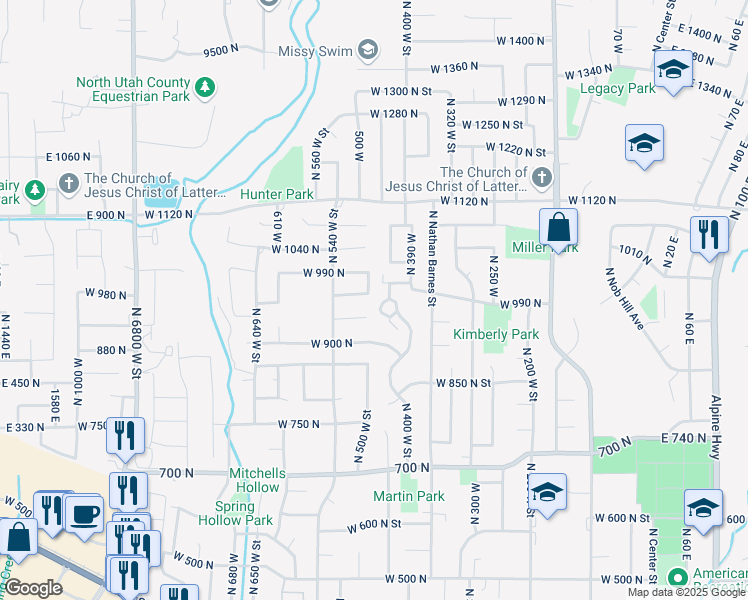 map of restaurants, bars, coffee shops, grocery stores, and more near in American Fork