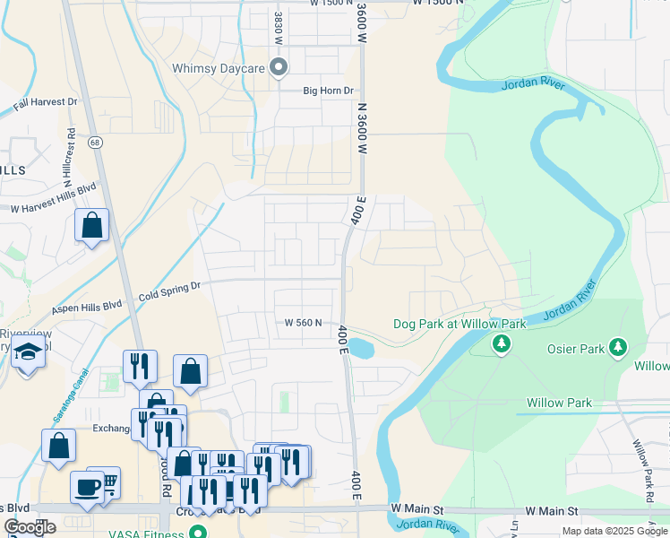 map of restaurants, bars, coffee shops, grocery stores, and more near 761 N Cold Pond Ave in Lehi