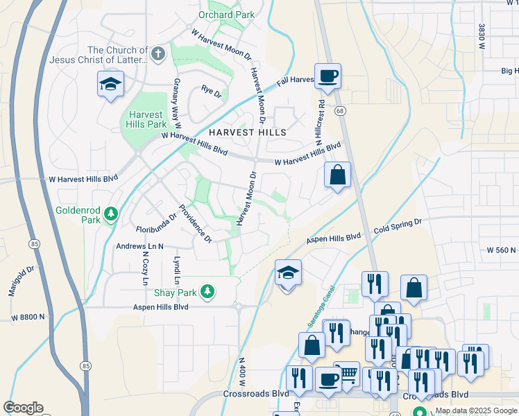 map of restaurants, bars, coffee shops, grocery stores, and more near 1869 Peppermint Place in Saratoga Springs