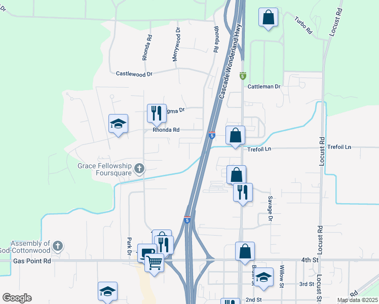 map of restaurants, bars, coffee shops, grocery stores, and more near 20777 Manzi Way in Cottonwood