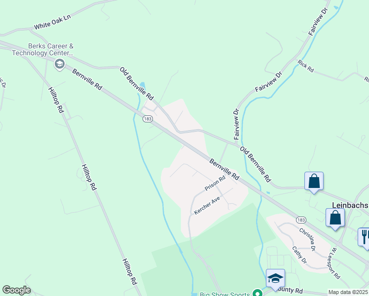 map of restaurants, bars, coffee shops, grocery stores, and more near 2950 Bernville Road in Leesport