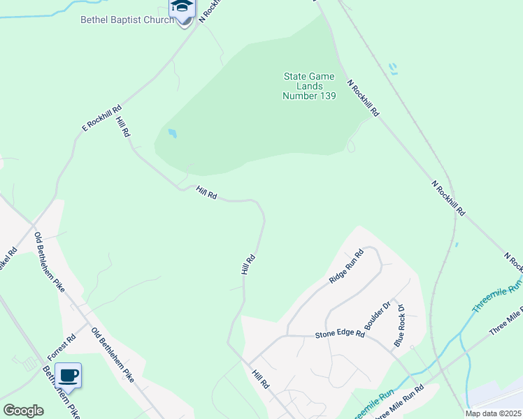 map of restaurants, bars, coffee shops, grocery stores, and more near 2745 Hill Road in Sellersville