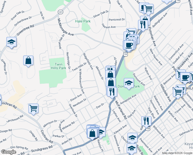 map of restaurants, bars, coffee shops, grocery stores, and more near 652 Ridgefield Avenue in Pittsburgh