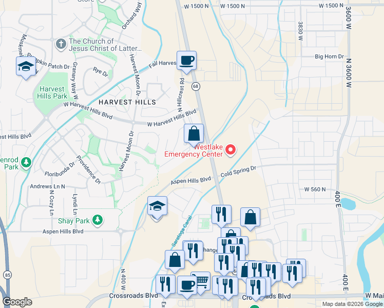 map of restaurants, bars, coffee shops, grocery stores, and more near 69 West Ridge Road in Saratoga Springs
