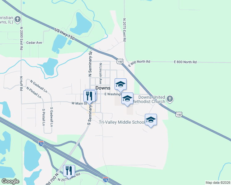 map of restaurants, bars, coffee shops, grocery stores, and more near 102 Woodlawn Street in Downs