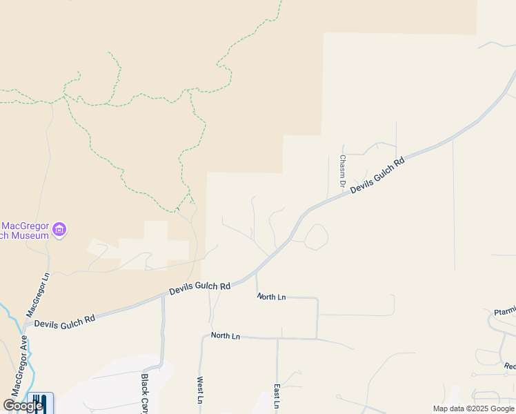 map of restaurants, bars, coffee shops, grocery stores, and more near 1309 Devils Gulch Road in Estes Park