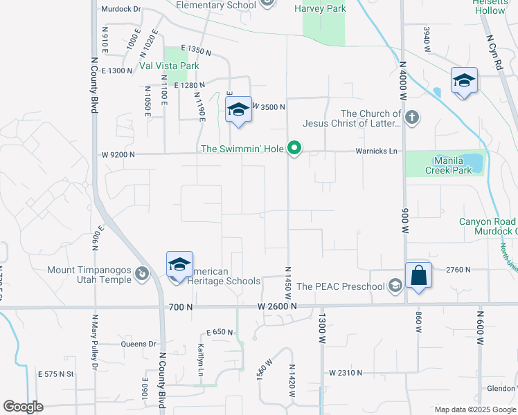 map of restaurants, bars, coffee shops, grocery stores, and more near 3049 North 1550 West in Pleasant Grove
