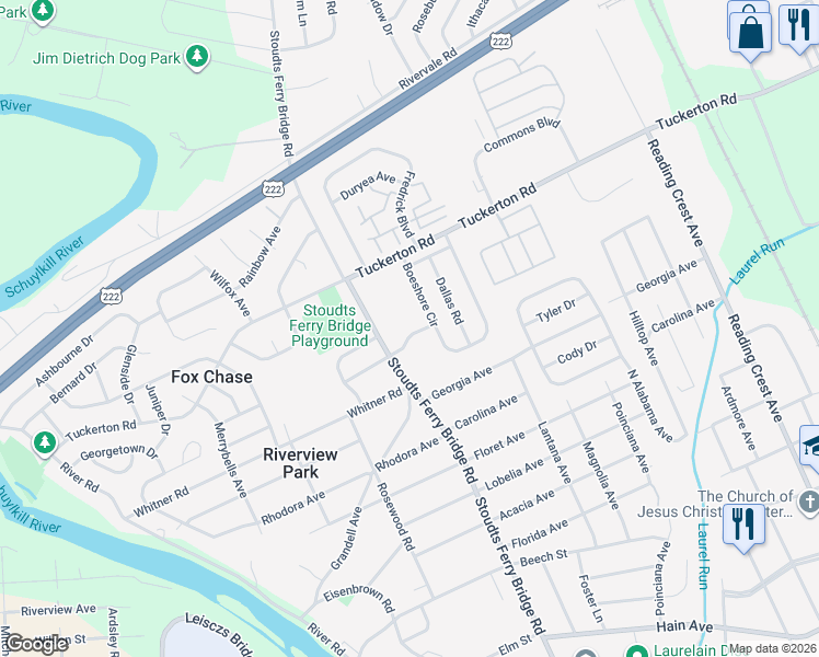 map of restaurants, bars, coffee shops, grocery stores, and more near 704 Beyer Avenue in Reading