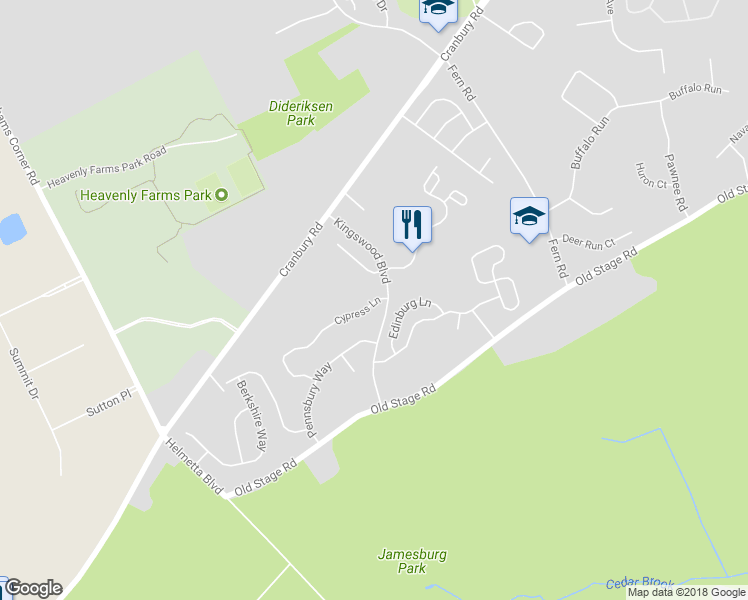 map of restaurants, bars, coffee shops, grocery stores, and more near 308 Cypress Lane in East Brunswick