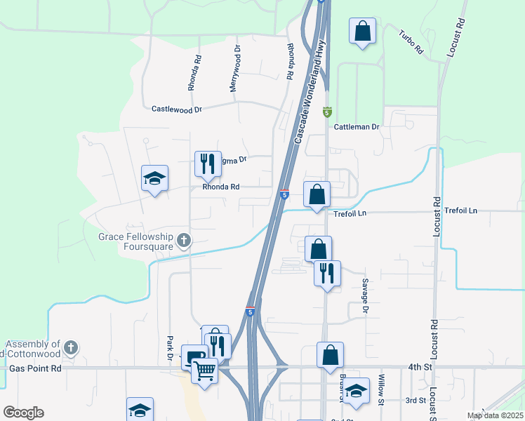 map of restaurants, bars, coffee shops, grocery stores, and more near 20777 Manzi Way in Cottonwood