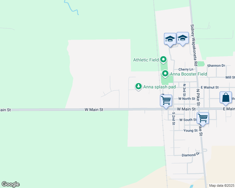 map of restaurants, bars, coffee shops, grocery stores, and more near 109 Brookside Drive in Anna